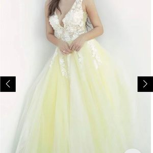 PROM season is here! Make an offer! Jovani Ballgown soft yellow and white